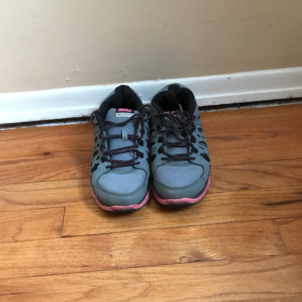 Gray and Pink Nike Sneakers